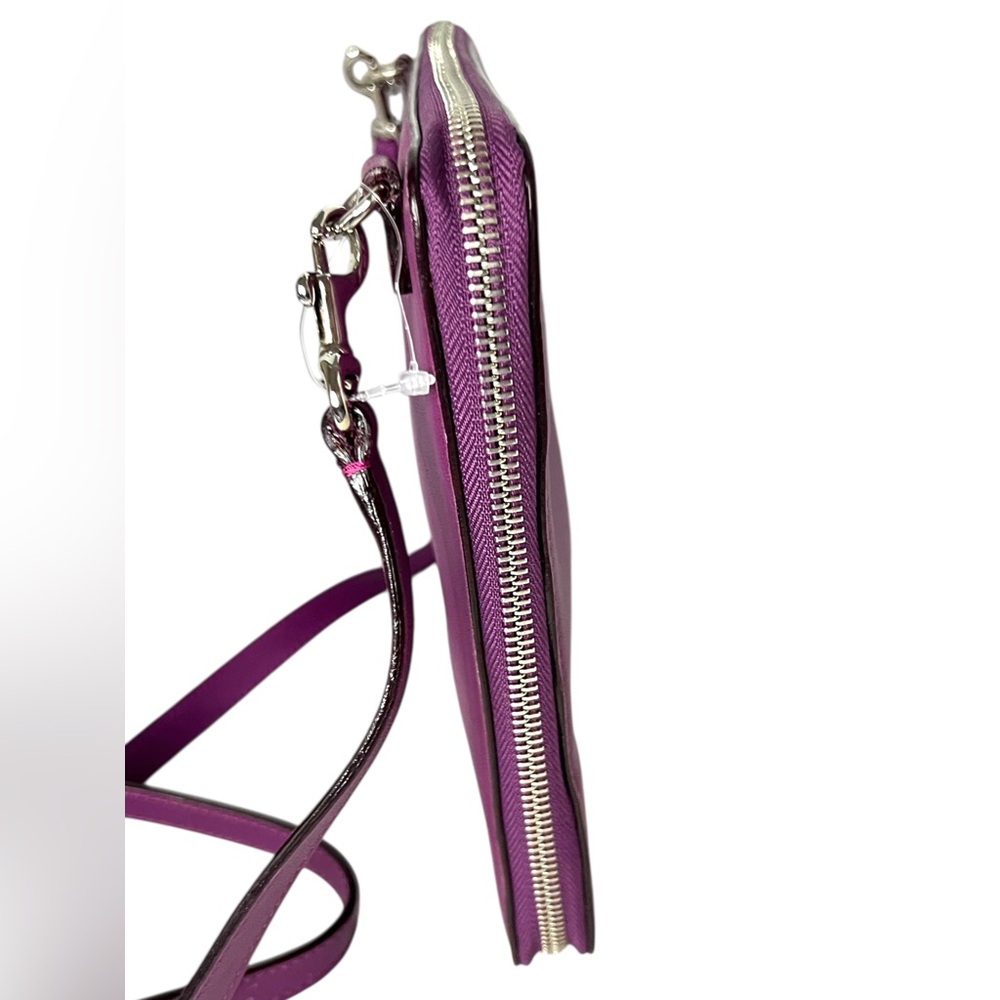 Elena Ghisellini Purple Leather 11" Tablet Case Cross body Padded Bag - Picture 7 of 14